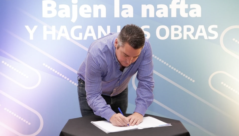 Martín Perez participó del reclamo por la baja de combustibles y la reactivación de la obra pública