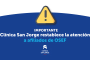 Clínica San Jorge restableció la atención a afiliados de OSEF